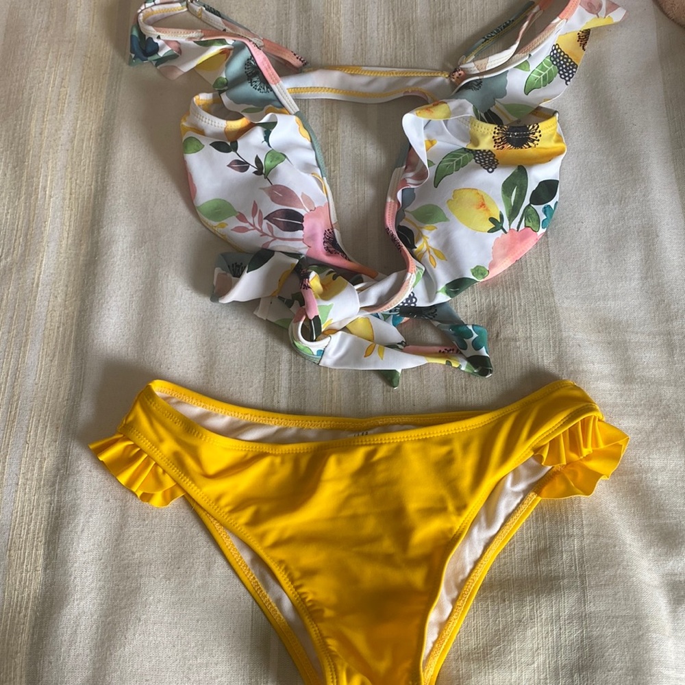 Yellow floral bikini